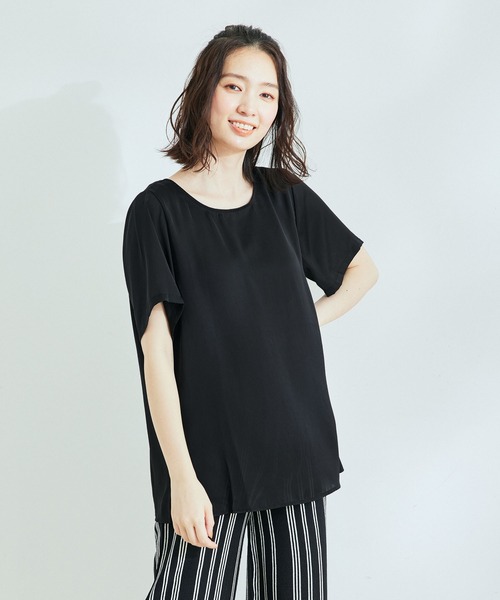 Jayro(ジャイロ)の「薄手ビンテージサテンバックリボンブラウス(シャツ/ブラウス・レディース・ブラック/グレー系その他/ベージュ・M)」の9枚目の写真