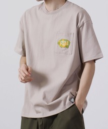 FINCK'S ポケット付き サガラ刺繍 オーバーサイズ半袖Tシャツ