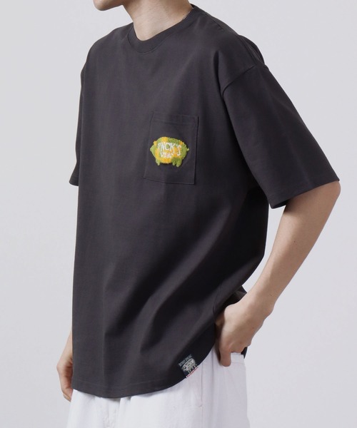 FUNALIVE(ファンアライブ)の「FINCK'S ポケット付き サガラ刺繍 オーバーサイズ半袖Tシャツ(Tシャツ/カットソー・メンズ・チャコールグレー/オフホワイト/サンドベージュ・L/XL/M)」の20枚目の写真