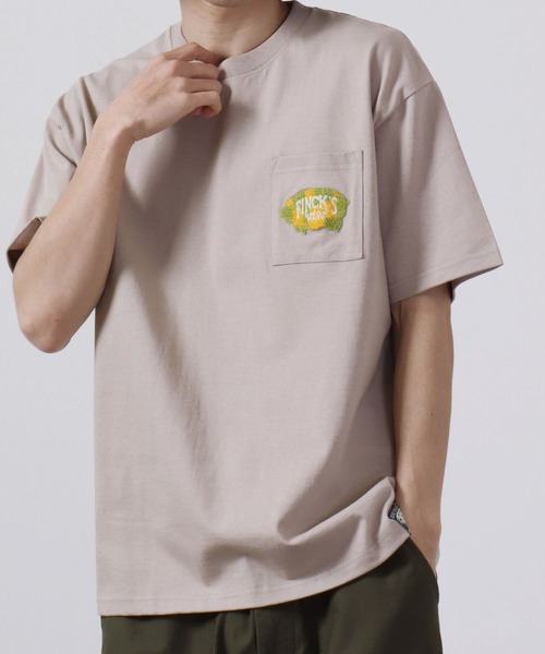 FUNALIVE(ファンアライブ)の「FINCK'S ポケット付き サガラ刺繍 オーバーサイズ半袖Tシャツ(Tシャツ/カットソー・メンズ・チャコールグレー/オフホワイト/サンドベージュ・L/XL/M)」の17枚目の写真