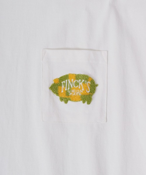 FUNALIVE(ファンアライブ)の「FINCK'S ポケット付き サガラ刺繍 オーバーサイズ半袖Tシャツ(Tシャツ/カットソー・メンズ・チャコールグレー/オフホワイト/サンドベージュ・L/XL/M)」の6枚目の写真