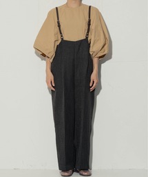 chignon シニヨン　チェーンサスペンダー付きパンツ　ベージュ 74673773b_b_07_215.jpg