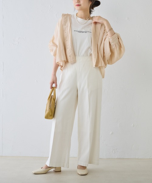 PUAL CE CIN（ピュアルセシン）の「コットンガーゼ クロップド ブラウス（シャツ/ブラウス・レディース・ベージュ/ブラック/オフホワイト・FREE）」の11枚目の写真