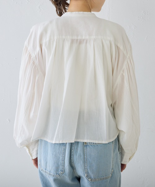 PUAL CE CIN（ピュアルセシン）の「コットンガーゼ クロップド ブラウス（シャツ/ブラウス・レディース・ベージュ/ブラック/オフホワイト・FREE）」の12枚目の写真