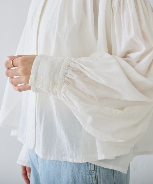 PUAL CE CIN（ピュアルセシン）の「コットンガーゼ クロップド ブラウス（シャツ/ブラウス・レディース・ベージュ/ブラック/オフホワイト・FREE）」の21枚目の写真