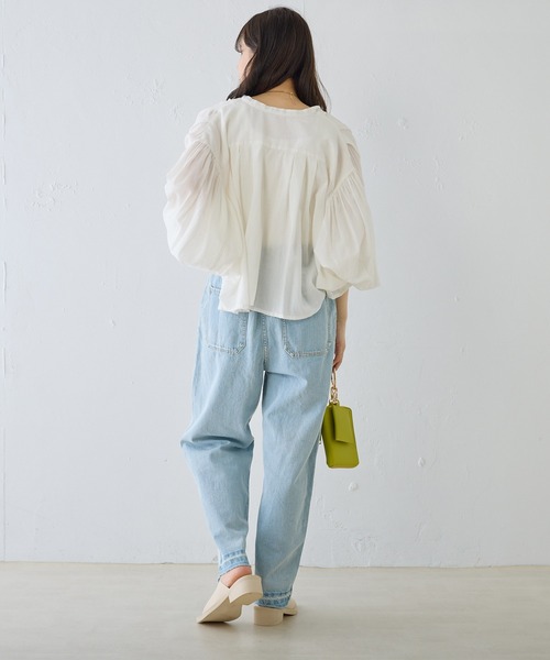 PUAL CE CIN（ピュアルセシン）の「コットンガーゼ クロップド ブラウス（シャツ/ブラウス・レディース・ベージュ/ブラック/オフホワイト・FREE）」の22枚目の写真