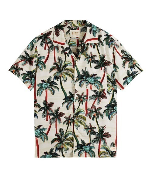 SCOTCH&SODA（スコッチアンドソーダ）の「プリントオープンカラーシャツ【171643】（シャツ/ブラウス・メンズ・オフホワイト/ネイビー・MEDIUM/LARGE/SMALL）」の2枚目の写真