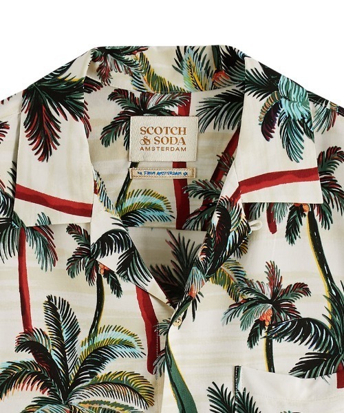 SCOTCH&SODA（スコッチアンドソーダ）の「プリントオープンカラーシャツ【171643】（シャツ/ブラウス・メンズ・オフホワイト/ネイビー・MEDIUM/LARGE/SMALL）」の14枚目の写真