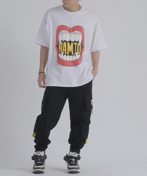 RE730(アールイーセブンサーティー)の「RE730 なみおくんビッグマウスTシャツ(Tシャツ/カットソー・メンズ・ブラック/オフホワイト・MEDIUM/LARGE/X-LARGE)」の20枚目の写真