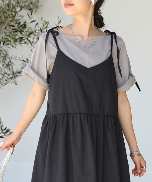 Bab(バブ)の「レイヤードチュールトップス(Tシャツ/カットソー・レディース・グレイッシュベージュ/ピンク/ホワイト系その他・M)」の22枚目の写真