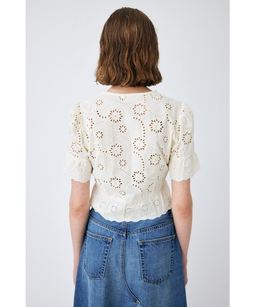 moussy - MOUSSY フリー　レースブラウス EMBROIDERED LACE ブラウス moussy - MOUSSY EMBROIDERED LACE ブラウスの通販 by ❥m
