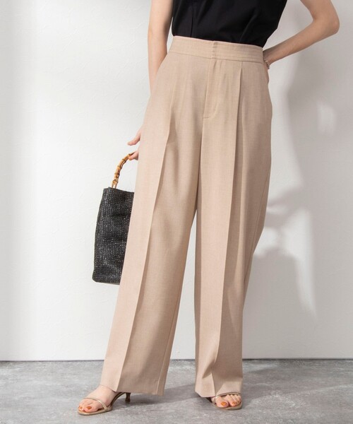 NOLLEY’S（ノーリーズ）の「《セットアップ対応》ウォッシャブル麻調タックワイドパンツ（その他パンツ・レディース・キナリ/ベージュ/ネイビー・38/36）」の21枚目の写真