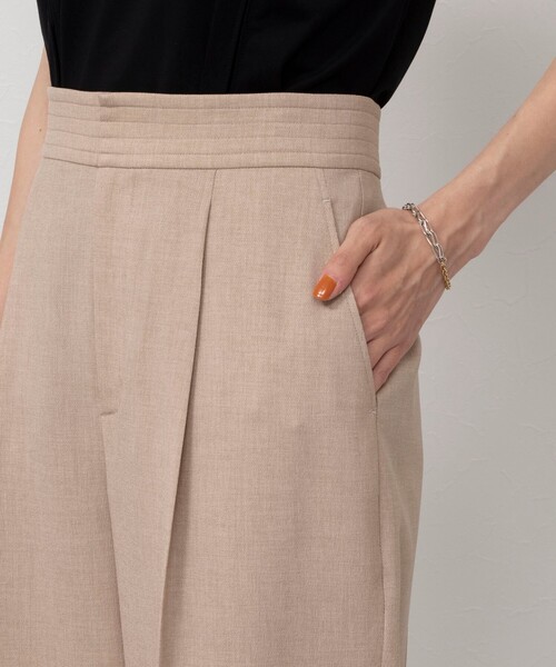 NOLLEY’S（ノーリーズ）の「《セットアップ対応》ウォッシャブル麻調タックワイドパンツ（その他パンツ・レディース・キナリ/ベージュ/ネイビー・38/36）」の12枚目の写真