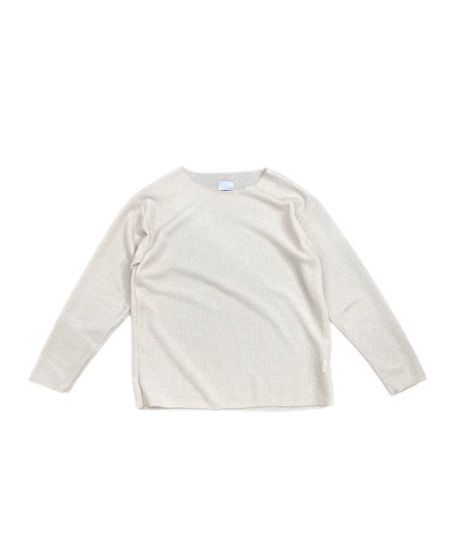 Chikashitsu +(チカシツプラス)の「【Chikashitsu +】see-through long sleeve knit / 【チカシツプラス】シースルー長袖ニット(ニット/セーター・メンズ・アイボリー/ブラック・ONE SIZE)」の12枚目の写真