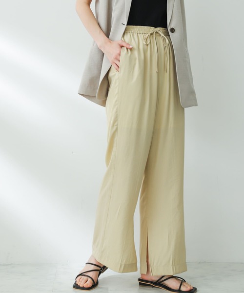 SENSE OF PLACE by URBAN RESEARCH（センスオブプレイスバイアーバンリサーチ）の「インスリットイージーパンツ（その他パンツ・レディース・オレンジ/チャコールグレー/ベージュ・SMALL/MEDIUM）」の6枚目の写真