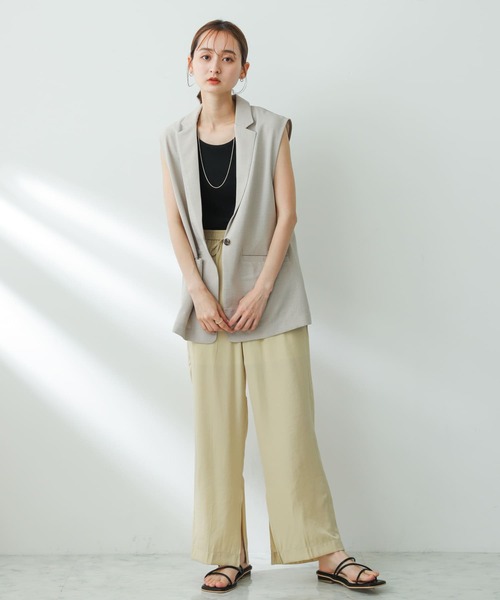 SENSE OF PLACE by URBAN RESEARCH（センスオブプレイスバイアーバンリサーチ）の「インスリットイージーパンツ（その他パンツ・レディース・オレンジ/チャコールグレー/ベージュ・SMALL/MEDIUM）」の9枚目の写真