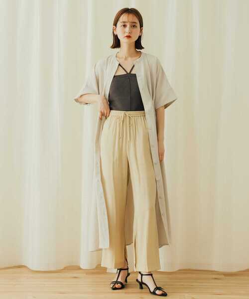 SENSE OF PLACE by URBAN RESEARCH（センスオブプレイスバイアーバンリサーチ）の「インスリットイージーパンツ（その他パンツ・レディース・オレンジ/チャコールグレー/ベージュ・SMALL/MEDIUM）」の11枚目の写真