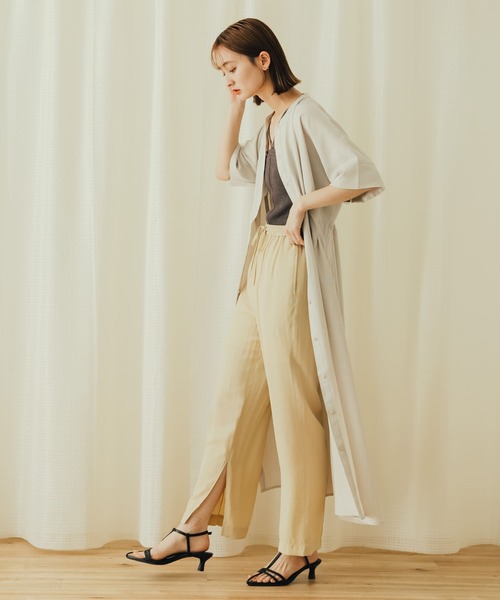 SENSE OF PLACE by URBAN RESEARCH（センスオブプレイスバイアーバンリサーチ）の「インスリットイージーパンツ（その他パンツ・レディース・オレンジ/チャコールグレー/ベージュ・SMALL/MEDIUM）」の12枚目の写真