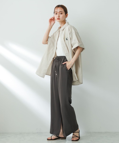 SENSE OF PLACE by URBAN RESEARCH（センスオブプレイスバイアーバンリサーチ）の「インスリットイージーパンツ（その他パンツ・レディース・オレンジ/チャコールグレー/ベージュ・SMALL/MEDIUM）」の14枚目の写真