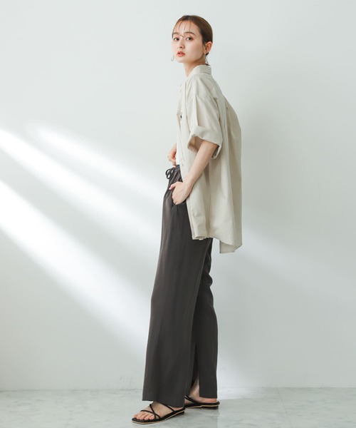 SENSE OF PLACE by URBAN RESEARCH（センスオブプレイスバイアーバンリサーチ）の「インスリットイージーパンツ（その他パンツ・レディース・オレンジ/チャコールグレー/ベージュ・SMALL/MEDIUM）」の15枚目の写真