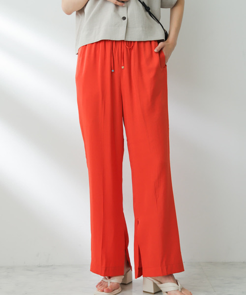 SENSE OF PLACE by URBAN RESEARCH（センスオブプレイスバイアーバンリサーチ）の「インスリットイージーパンツ（その他パンツ・レディース・オレンジ/チャコールグレー/ベージュ・SMALL/MEDIUM）」の21枚目の写真