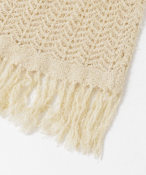 KBF(ケイビーエフ)の「フリンジ透かし編みニットスカート(スカート・レディース・ブラック/ベージュ/ブラウン・ONE)」の19枚目の写真