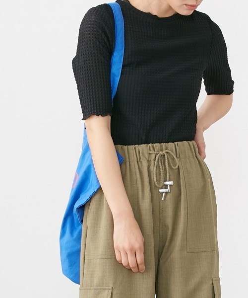 Le temps riche(ルタンリッシュ)の「ぽこぽこメロウシアーチュールトップス <Le temps riche>(Tシャツ/カットソー・レディース・ブラック/オフホワイト/ライトグリーン・L/LL/M)」の5枚目の写真