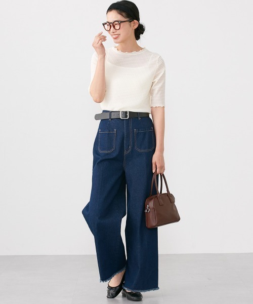 Le temps riche(ルタンリッシュ)の「ぽこぽこメロウシアーチュールトップス <Le temps riche>(Tシャツ/カットソー・レディース・ブラック/オフホワイト/ライトグリーン・L/LL/M)」の11枚目の写真