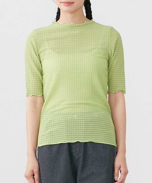 Le temps riche(ルタンリッシュ)の「ぽこぽこメロウシアーチュールトップス <Le temps riche>(Tシャツ/カットソー・レディース・ブラック/オフホワイト/ライトグリーン・L/LL/M)」の22枚目の写真