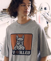 UN-FILLED（アンフィルド）の「mt8553-GERBERA DOG BOX LOGO BIG-T Tシャツ（Tシャツ/カットソー）」