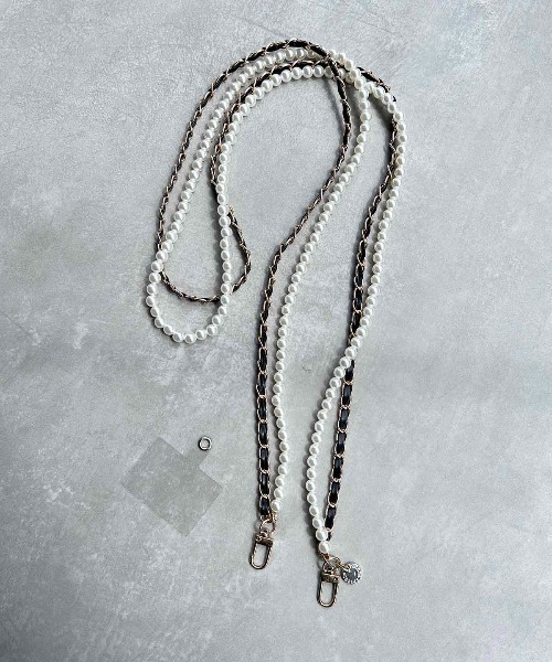 PICCIN（ピッチン）の「パールｘレザーチェーンスマホショルダーストラップ（スマホグッズ・レディース・ホワイト・FREE）」の10枚目の写真