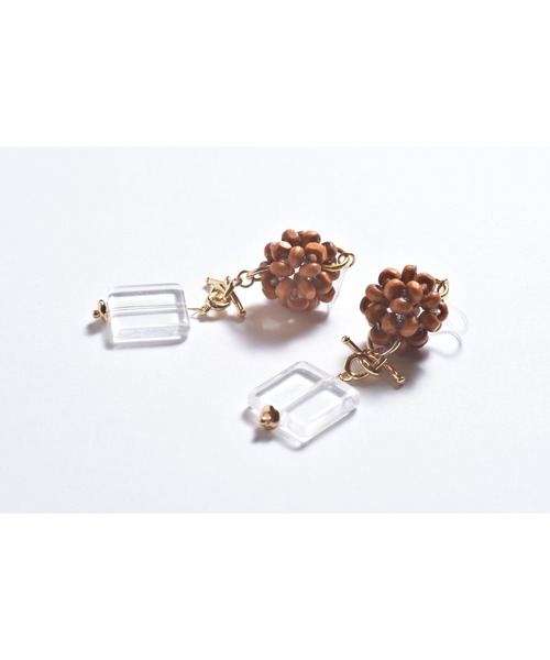 tone(トーン)の「【Astyle】tubutubuクリア樹脂ピアス(MA)(ピアス(両耳用)・レディース・ブラウン系その他・FREE)」の2枚目の写真