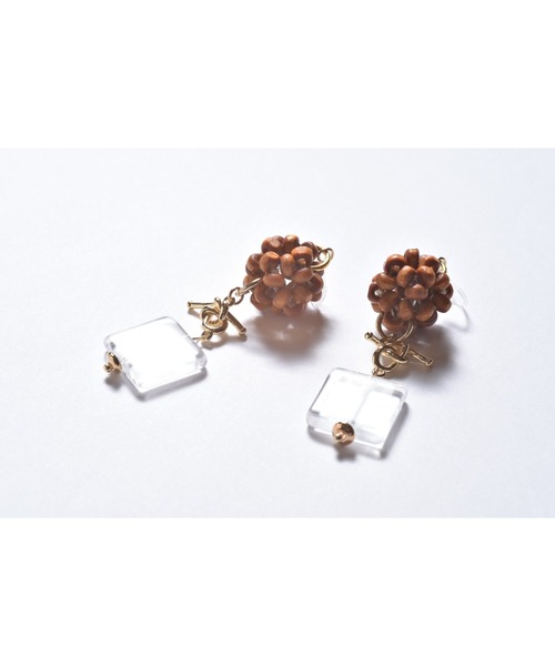 tone(トーン)の「【Astyle】tubutubuクリア樹脂ピアス(MA)(ピアス(両耳用)・レディース・ブラウン系その他・FREE)」の3枚目の写真