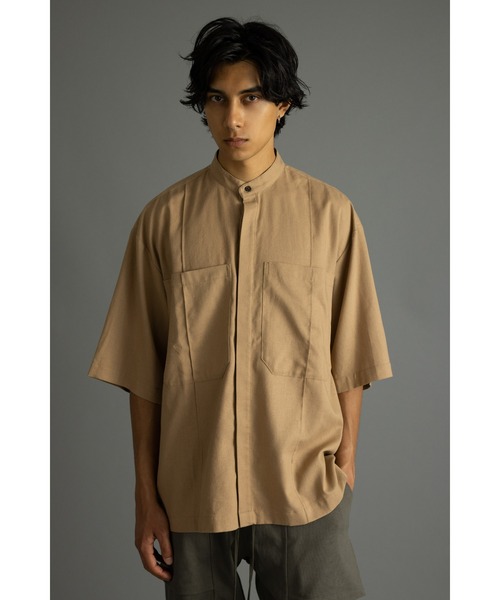 【セール】リネンステッチバンドカラーシャツ（シャツ/ブラウス）｜STYLEMIXER（スタイルミキサー）