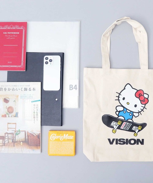 VISION STREET WEAR（ヴィジョンストリートウェア）の「サンリオ ハローキティ コラボ キャンバス トートバッグ（トートバッグ・メンズ・ホワイト系その他2/ホワイト系その他3/ホワイト系その他・FREE）」の10枚目の写真