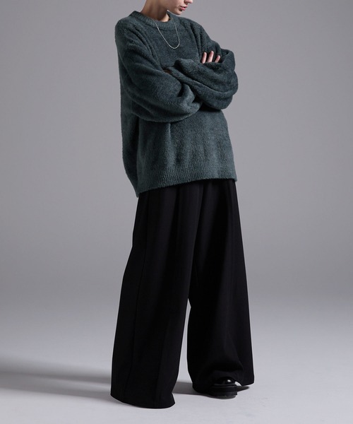 Loose/ルース(ルース)の「ボリュームスリーブ オーバーシャギーニット(ニット/セーター・メンズ・ライトグレー/ブルー系その他/グレー系その他/ワインレッド/ブラック/ブラック系その他/ブルーグレー/ピンク系その他/グリーン系その他/ダークグレー/ブラウン/ホワイト/ブルーグリーン/ブルー系その他2/ワイン系・XS/S/M/L)」の17枚目の写真