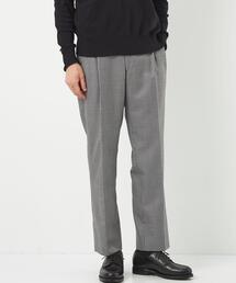 green label relaxing | W/アンゴラ シェファード チェック 2プリーツ スラックス -ストレッチ-(スラックス)