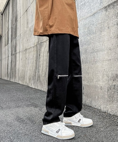 BASQUE magenta(バスクマゼンタ)の「ZIPデザインストレートパンツ(デニムパンツ・メンズ・ブラック・XL/L/M)」の4枚目の写真