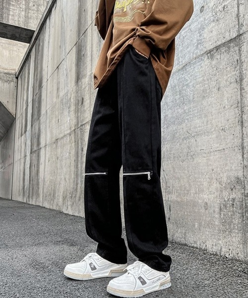 BASQUE magenta(バスクマゼンタ)の「ZIPデザインストレートパンツ(デニムパンツ・メンズ・ブラック・XL/L/M)」の9枚目の写真