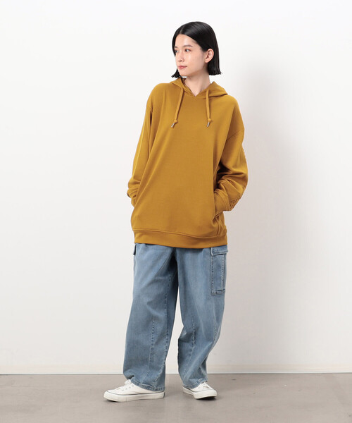 Purple&Yellow(パープルアンドイエロー)の「TRダンボールニット スリーブエンボス パーカ(パーカー・メンズ・マスタード/ブラック/カーキ/マルチ・SMALL/MEDIUM/LARGE/X-LARGE)」の21枚目の写真