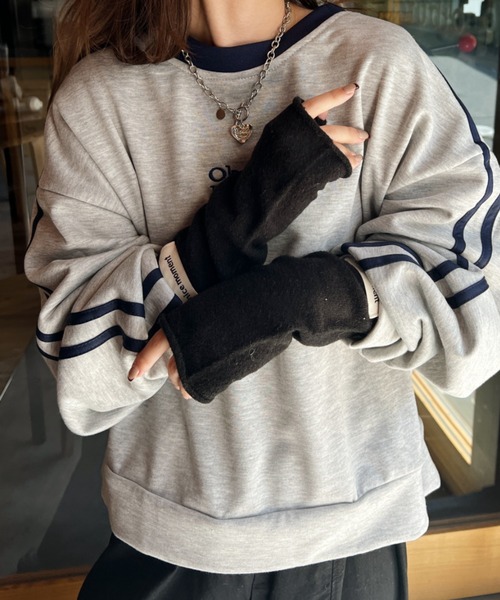 CLEA（クレア）の「メランジニットアームウォーマー（アームカバー・レディース・ブラック/ライトブルー/グリーン/モカ・FREE）」の9枚目の写真