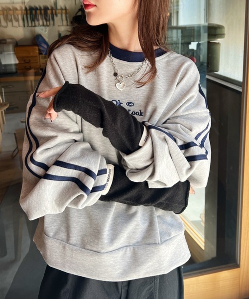 CLEA（クレア）の「メランジニットアームウォーマー（アームカバー・レディース・ブラック/ライトブルー/グリーン/モカ・FREE）」の10枚目の写真