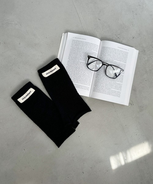 CLEA（クレア）の「メランジニットアームウォーマー（アームカバー・レディース・ブラック/ライトブルー/グリーン/モカ・FREE）」の7枚目の写真