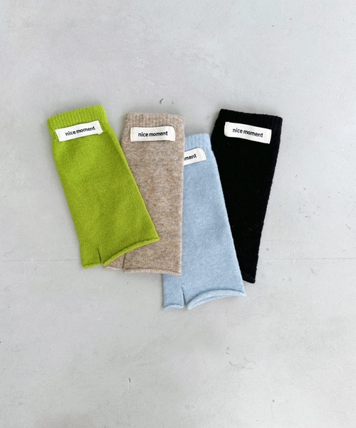 CLEA（クレア）の「メランジニットアームウォーマー（アームカバー・レディース・ブラック/ライトブルー/グリーン/モカ・FREE）」の12枚目の写真