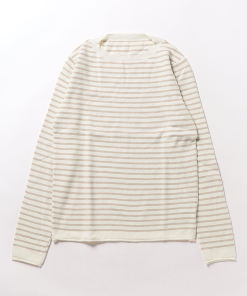 aimoha（アイモハ）の「ハイネック　ボーダーニットトップス（ニット/セーター・レディース・ブラック系その他/ブルー系その他/ブラック系その他2/ブルー系その他2/キャメル/ホワイト系その他・MEDIUM/X-LARGE/LARGE）」の21枚目の写真