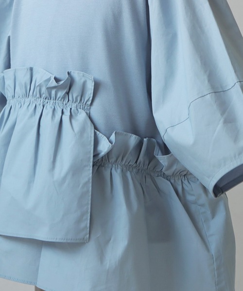 antiqua（アンティカ）の「ドッキングフレアギャザートップス（Tシャツ/カットソー・キッズ・ブルー/ブラック・160/140/150/130）」の22枚目の写真