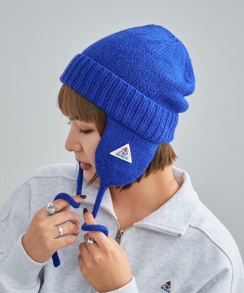 GEVACO（ゲバコ）の「【GEVACO/ゲバコ】イヤーマフニットキャップ（ニットキャップ/ビーニー・レディース・チャコールグレー/ブルー/レッド/ネイビー・ONE SIZE）」の4枚目の写真