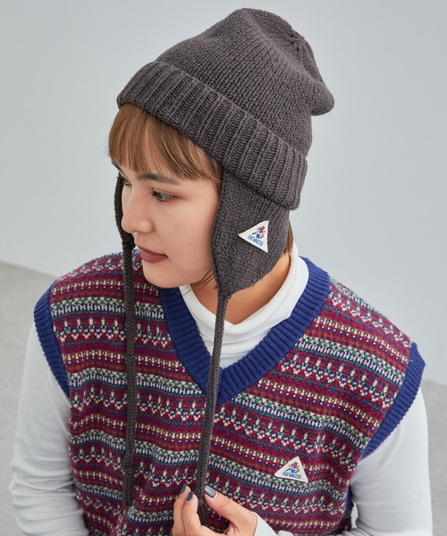 GEVACO（ゲバコ）の「【GEVACO/ゲバコ】イヤーマフニットキャップ（ニットキャップ/ビーニー・レディース・チャコールグレー/ブルー/レッド/ネイビー・ONE SIZE）」の14枚目の写真