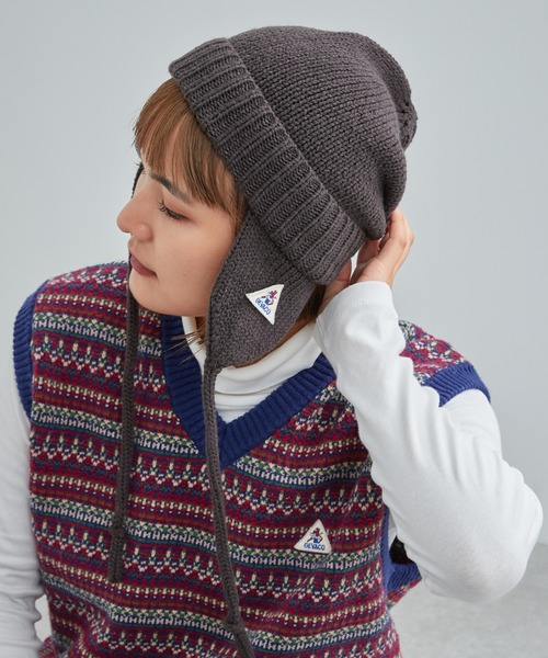 GEVACO（ゲバコ）の「【GEVACO/ゲバコ】イヤーマフニットキャップ（ニットキャップ/ビーニー・レディース・チャコールグレー/ブルー/レッド/ネイビー・ONE SIZE）」の13枚目の写真