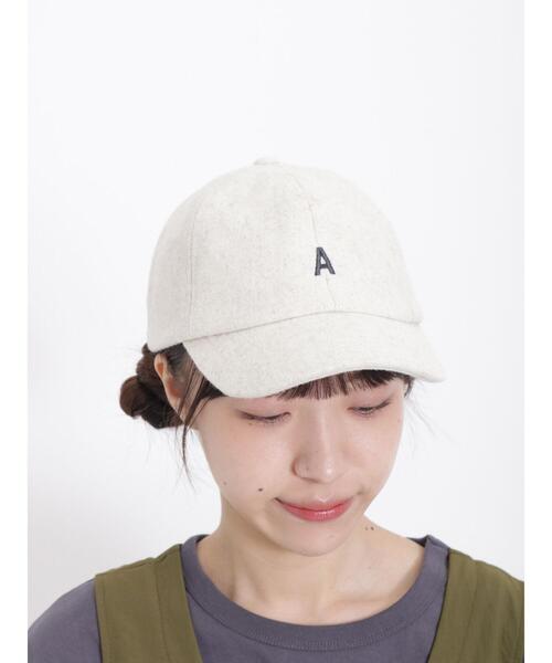 Samansa Mos2（サマンサ モスモス）の「イニシャル刺繍メルトンキャップ（ハット・レディース・モカ/オフホワイト・F）」の7枚目の写真